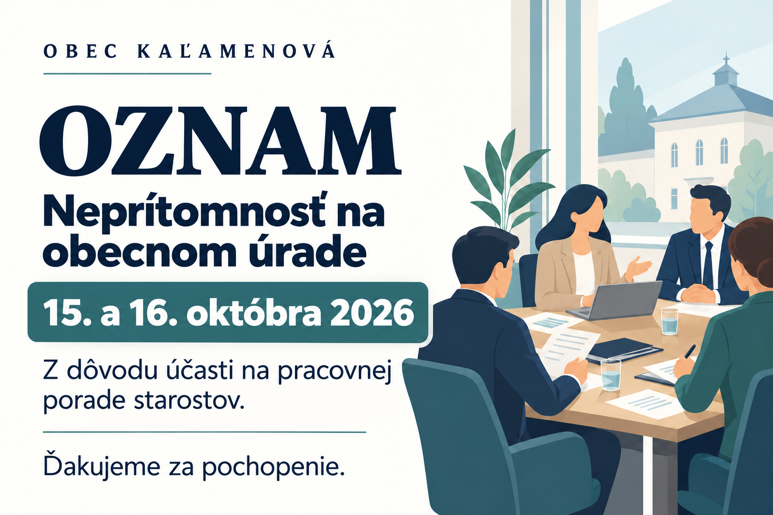 Fotka - Neprítomnosť na obecnom úrade